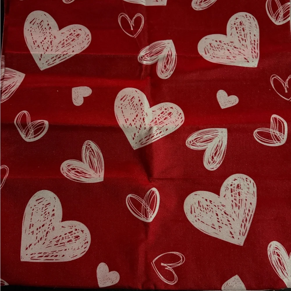 Red Heart Pattern Throw Pillow Covers - set of 20x20”